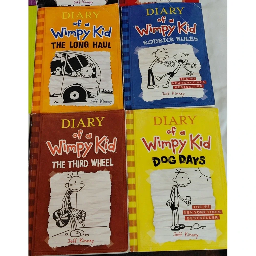 Diary of a Wimpy Kid Lot of 9 Hardcover Books Jeff Kinney Dog Days Rodrick Rules
